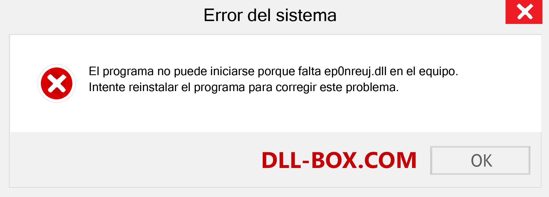 ¿Falta el archivo ep0nreuj.dll ?. Descargar para Windows 7, 8, 10 - Corregir ep0nreuj dll Missing Error en Windows, fotos, imágenes